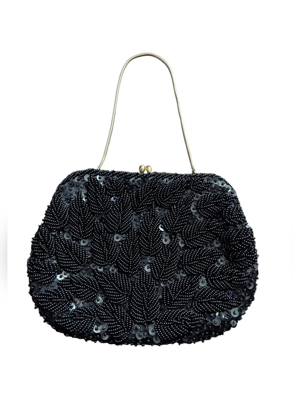 HP Vintage Goldco Black Beaded Women's Bag